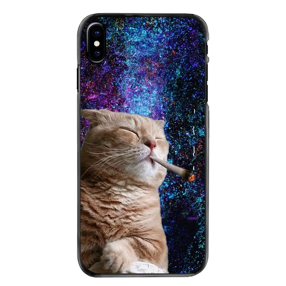 For Huawei P7 P8 P9 P10 Lite Plus 2017 2016 Honor 5C 6 4X 5X Mate 8 7 9 Nebula Space Cat Glasses Hipster Print Mobile Phone Case |