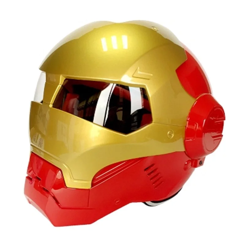 

MASEI 610 IRONMAN motorcycle helmet Red&Gold Casque motocross half helmet Personality open face helmet Trend Cycle Race helmet