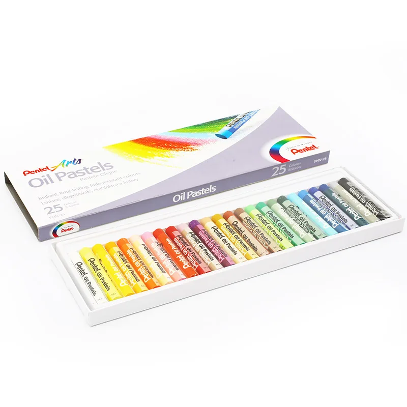 Pentel PHN25/36/50 Цвета круглые мелки для детей комплект мягкой Профессиональный масляная пастель ручки для рисования детские товары для рукоделия - Цвет: 25 colors