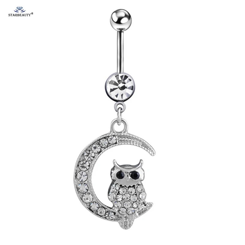 

Starose White Bijoux Moon Navel Piercing Ombligo Women Owl Belly Piercing Nombril Belly Button Rings Pircing Summer Jewelry