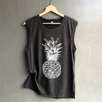 new women t shirt pineapple fruit letter casual printed female tumblr tee tshirt fashion tops tees printing shirt