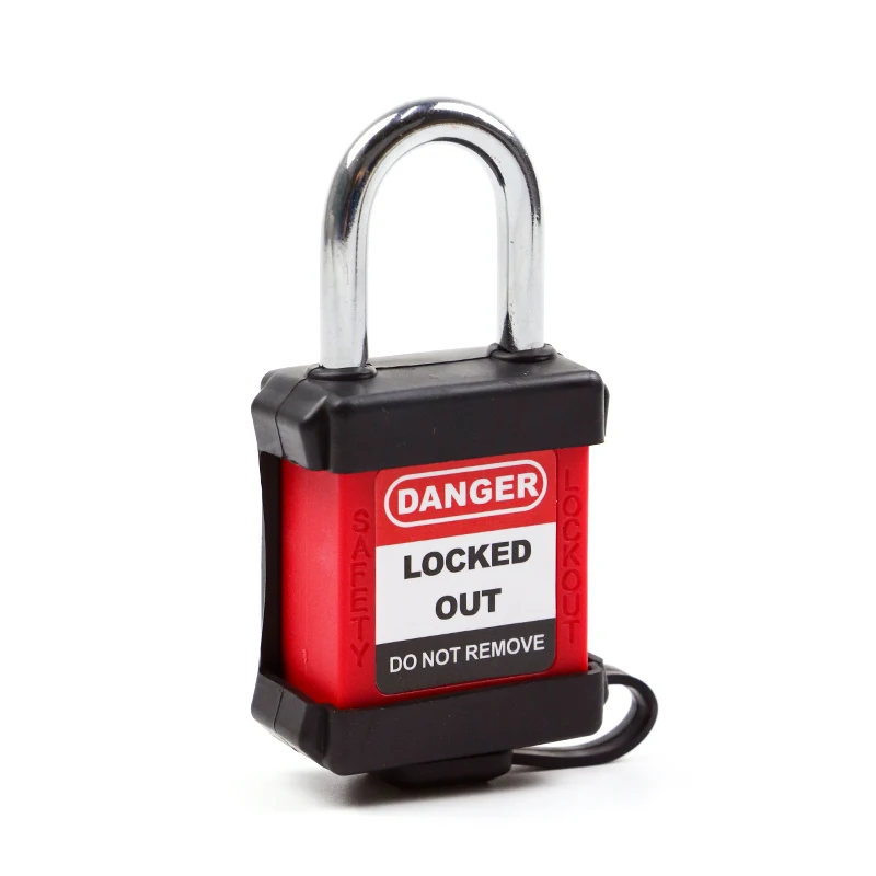 Lockey 38mm Steel Shackle Nylon Body Dustproof Safety Padlock with Black Cover | Обустройство дома