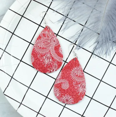 30 пара/лот женские цветочные серьги из искусственной кожи