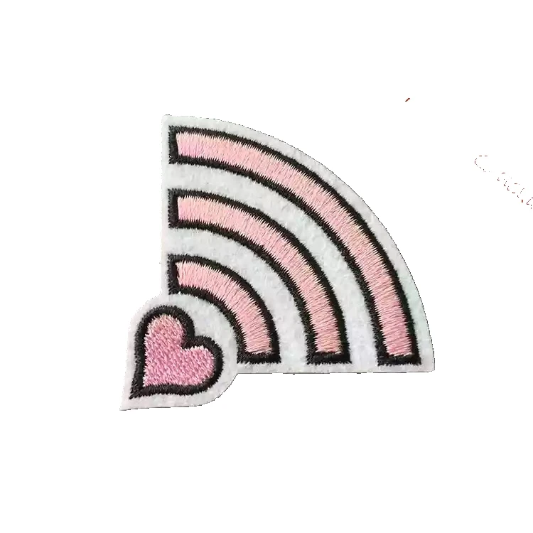 5 шт. розовое сердце WI-FI вышитые патчи для одежды пальто обувь художественного