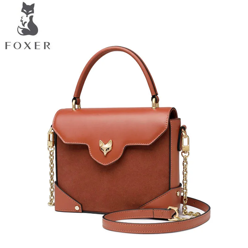 FOXER 2019 Новая повседневная кожаная сумка через плечо модная на цепочке