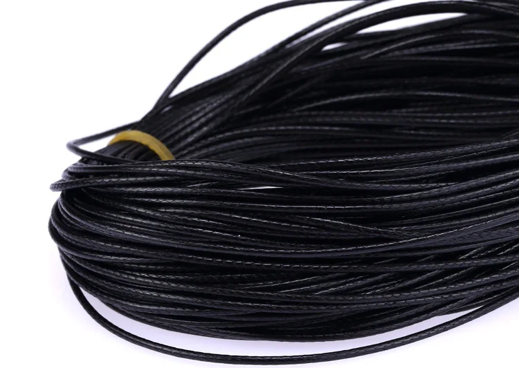 100 шт. черный восковый шнур веревка нить ожерелье серебристый оттенок застежка