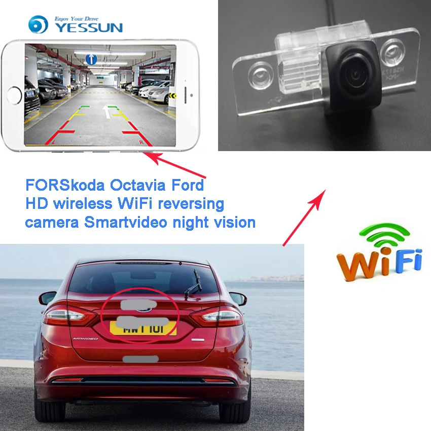 YESSUN Автомобильная камера заднего вида WIFI для Ford Focus Хэтчбек 2004 ~ 2008 HD номерной знак