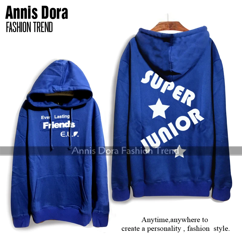 Толстовка SUPER JUNIOR SJ e.l. F сапфировое синее худи для концертов специальное