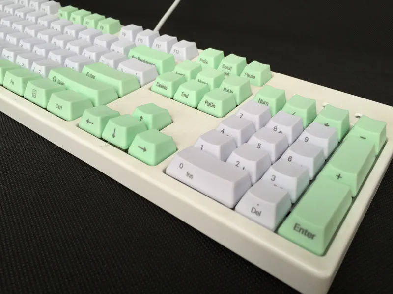 Крутая белая голубая Смешанная Толстая клавиатура PBT ANSI ISO макет 108 87 колпачки для