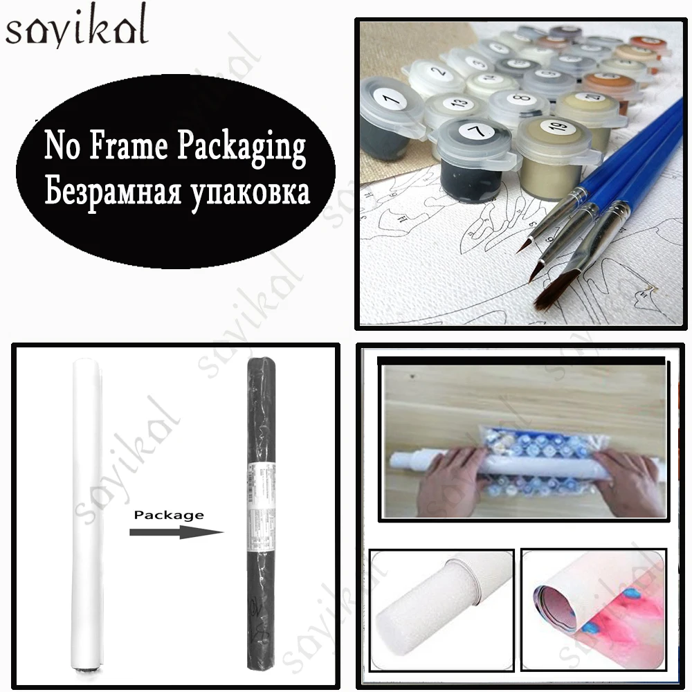 DIY картина по номерам для детей Русалка Принцесса раскраска мультфильм акриловая