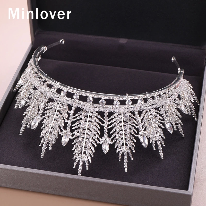 Minlover золото/серебро цвет барокко сверкающие хрустальные свадебные диадемы