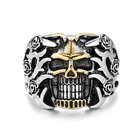 Модное кольцо в стиле панк из титановой нержавеющей стали, мужское кольцо в готическом стиле с черепом, цветком, байкерским стилем, мужские Модные кольца, кольцо, ювелирные изделия