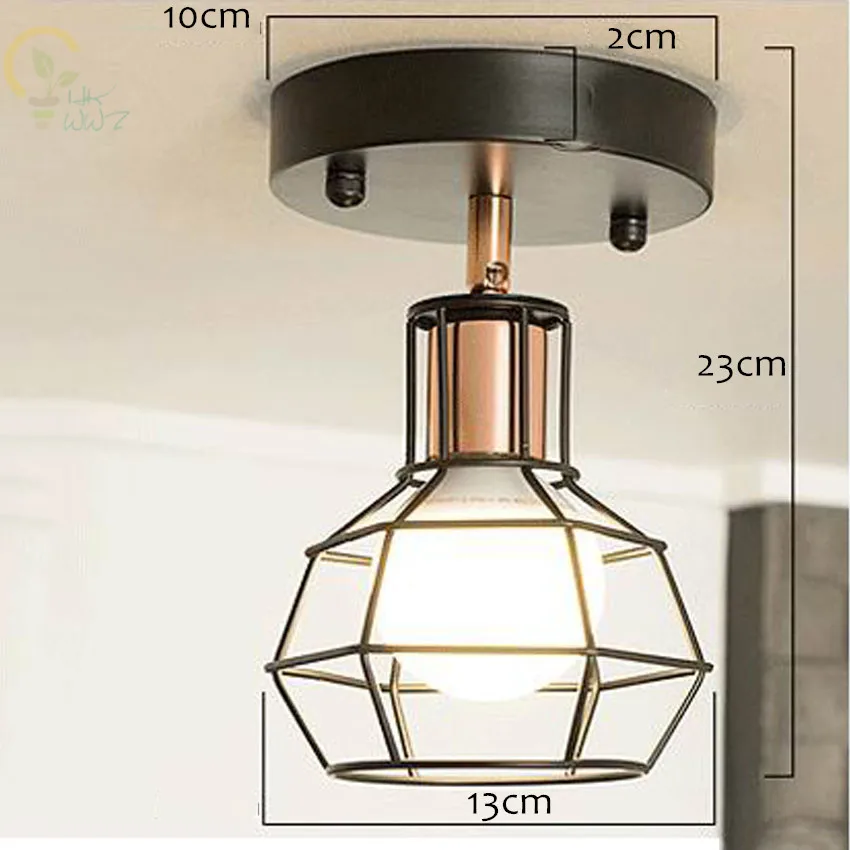 

Modern Simple Iron Cage Aisle Ceiling Lights Balcony Ceiling Lamp bedside reading Creative Loft Style corridor Light Fixtures