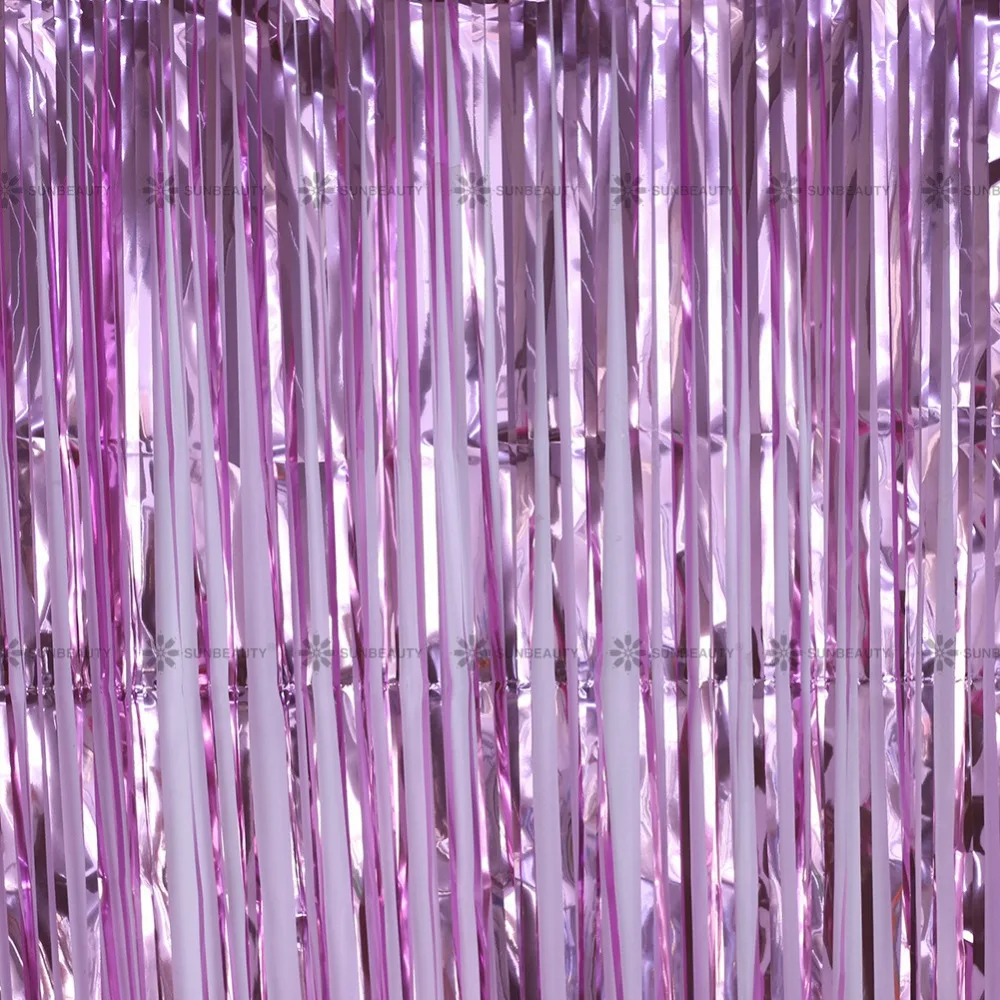 1 упаковка розовые занавески с бахромой 3 фута x 8 футов вечерние фон блестками для