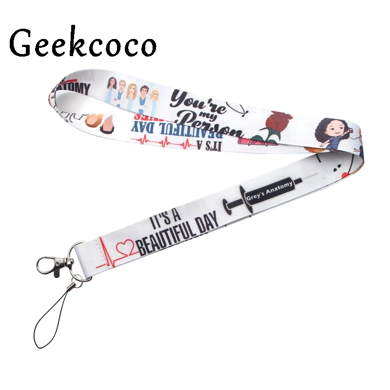 

Grey's Anatomy Doctors keychains Accessory Safety Breakaway Mobile Phone USB ID Badge Holder Keys Straps Tag Neck lanyard J0232