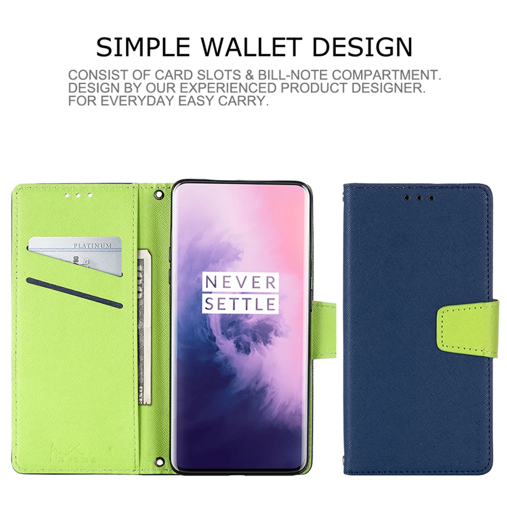 Кожаный чехол-кошелек Muxma для Oneplus 7 7Pro магнитный холщовый чехол-книжка с