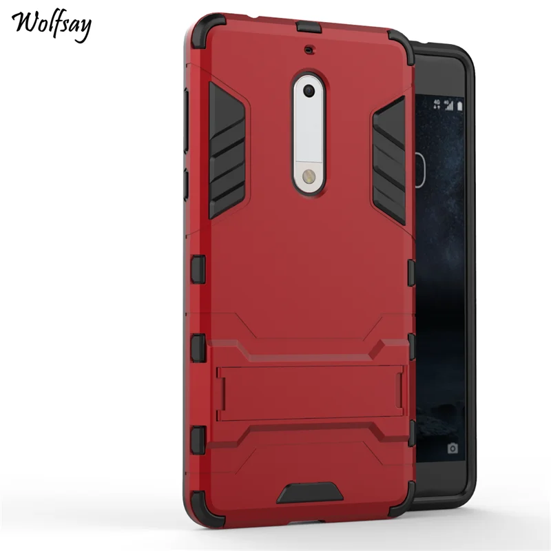 Wolfsay For Cover Nokia 5 Case TA-1005 TA-1030 Shockproof Robot Armor Phone Silicone |