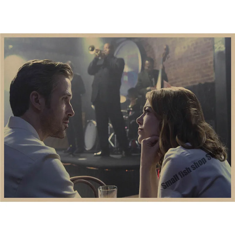 LA LAND Ретро плакат, крафт-бумага, бумага для бара, кафе, домашний декор, настенная роспись - Цвет: Светло-желтый