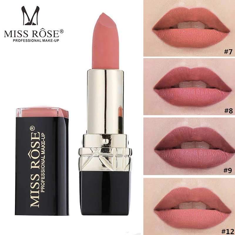 Профессиональная Матовая губная помада MISS ROSE водостойкая бархатная телесного