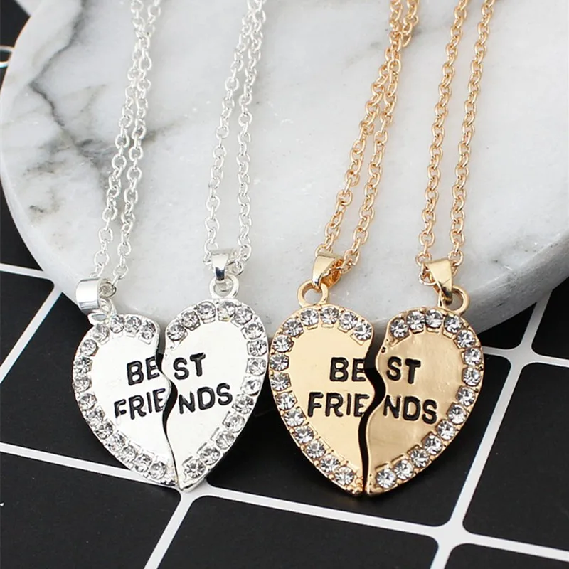 Новинка 2021 модное ожерелье из сплава с хрустальным сердцем ожерелья Best Friend