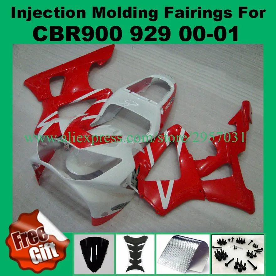 

Free screws+gifts Injection mold Fairing Kit for HONDA CBR900RR 929 00 01 Red L3244 CBR 900RR 2000 2001 CBR900 ABS Fairing