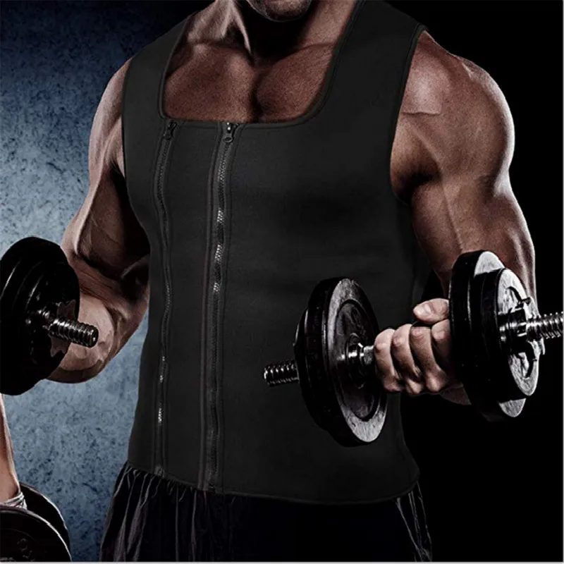 Новый мужской жилет из неопрена для похудения футболка коррекции фигуры