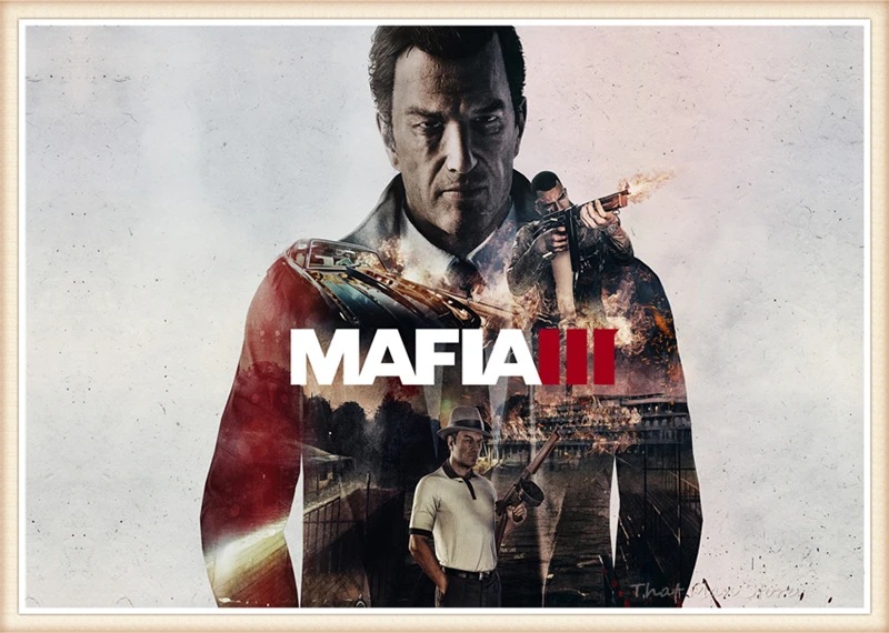 Мафия 2 3 бумага с покрытием плакат печать видео игра класс домашний декор обои 42*30 см