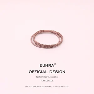 Sempli 5 цветов эластичные повязки для волос двухслойные головные уборы для девочек и женщин однотонные взрослые головные уборы ручной работы аксессуары для волос повязка для волос