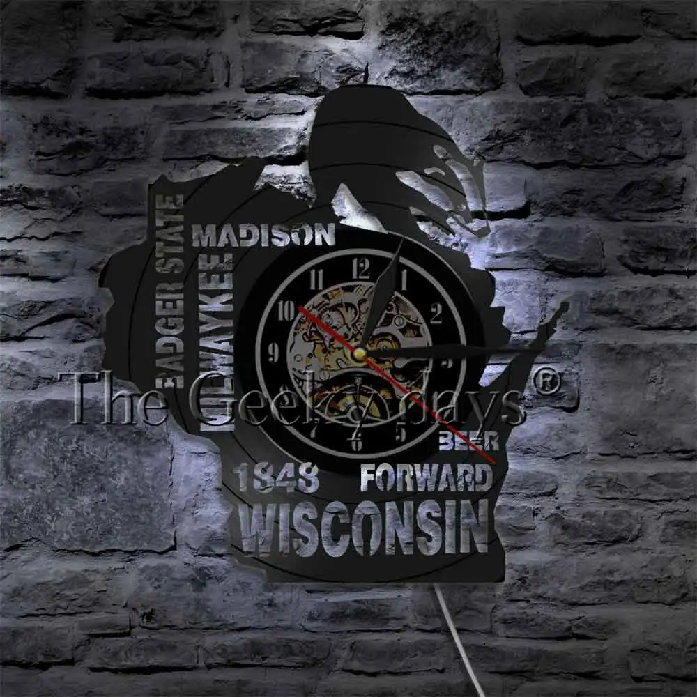 I love Wisconsin Badger State Beer настенные изображения стена часы Homesick Wall Art Milwaykee Madison
