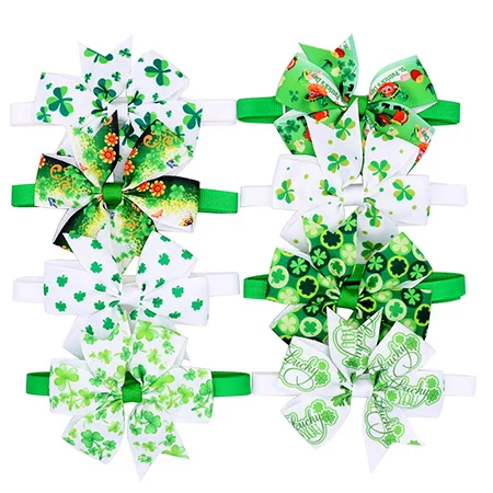 for St. Patrick 20 шт. аксессуары для собак на Хэллоуин, для домашних животных, кошек, собак, с бантом, милые, для домашних собак, вечерние, праздничные товары для ухода, Рождественский галстук-бабочка для собак - Цвет: for St. Patrick