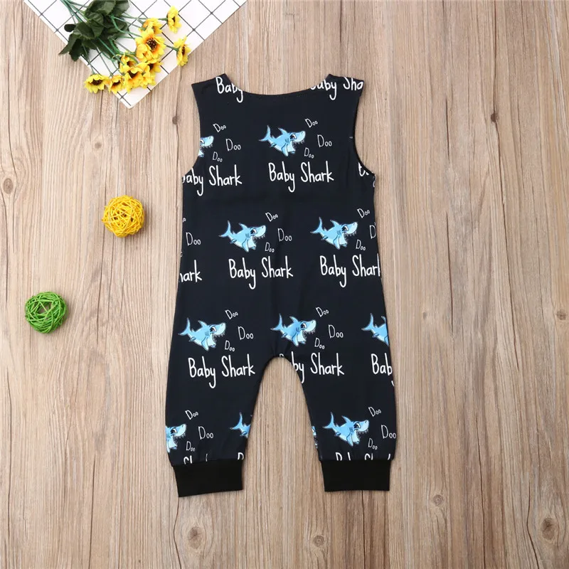 Infant Baby Boys Clothes Sleeveless Shark Romper Jumpsuit Overall Outfit Sunsuit Rompers |