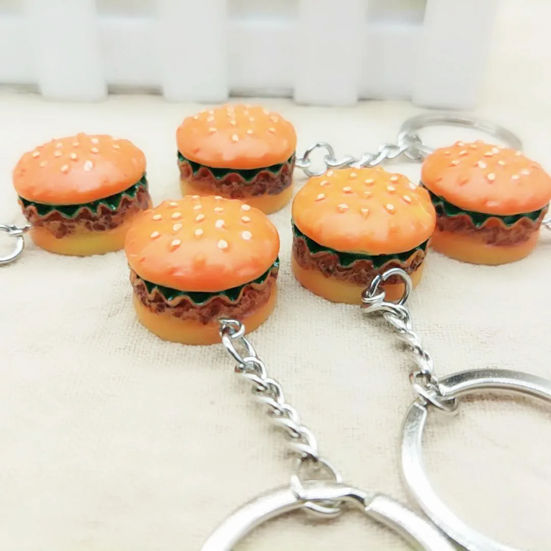 Hamburger Keychain Car Simulation Food Pendant Key Ring Novelty Chain Christmas Birthday Gift K2123 | Украшения и аксессуары
