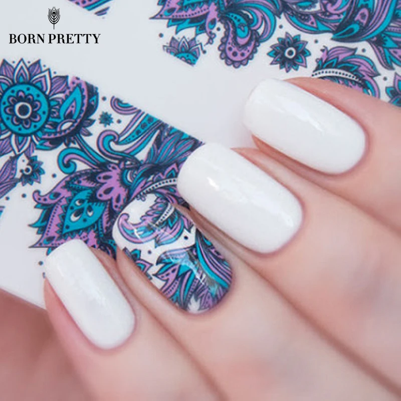 2 моделей/лист Цветущий Цветок Искусства Ногтя Воды Стикера и наклейки BORN PRETTY ВР