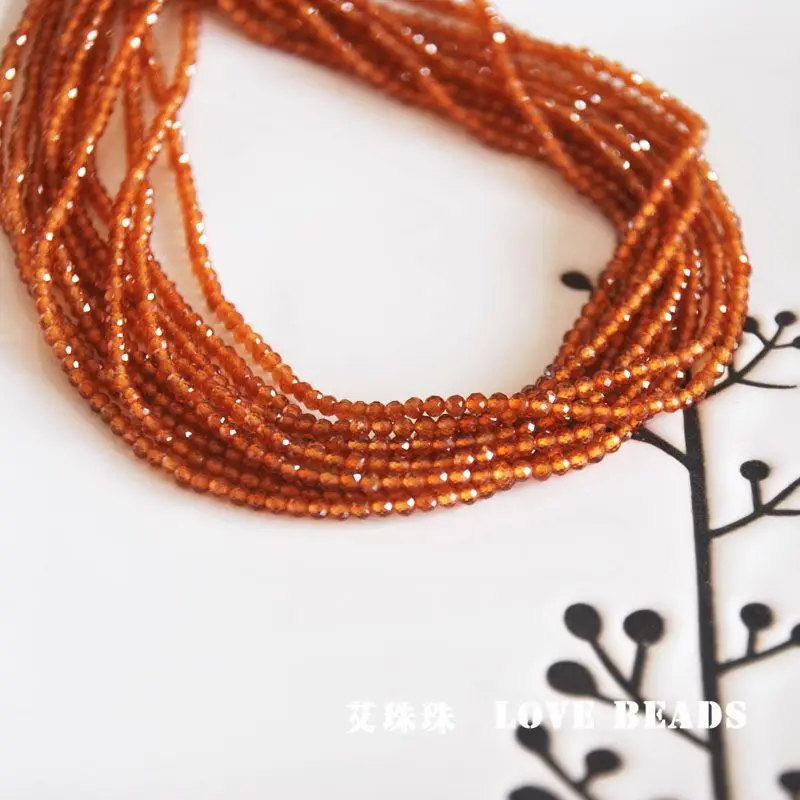 orange garnet faceted cut 2mm3mm 14.5&quot/38cm tiny seed beads jewelry making DIY for women | Украшения и аксессуары