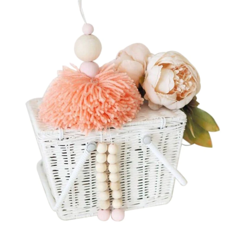 Cute Children's Room Hanging Ornament Hairball Wood Beads Villain Decoration For Kids Mosquito Net Fitness Shelf | Дом и сад