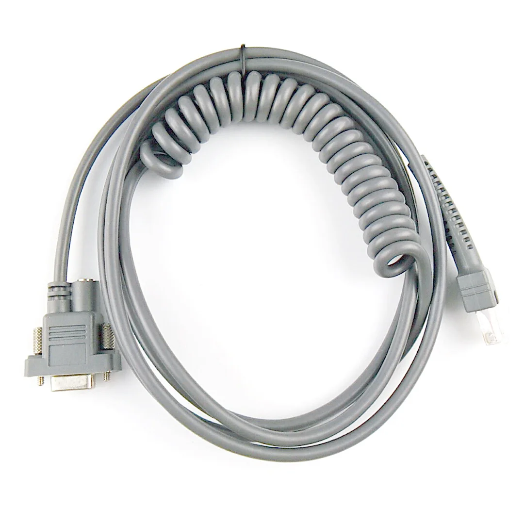 Кабель для сканера штрих кодов RS232 спиральный 5 м (17 футов) Symbol LS2208AP LS1203 LS4208 LS4278 DS6707