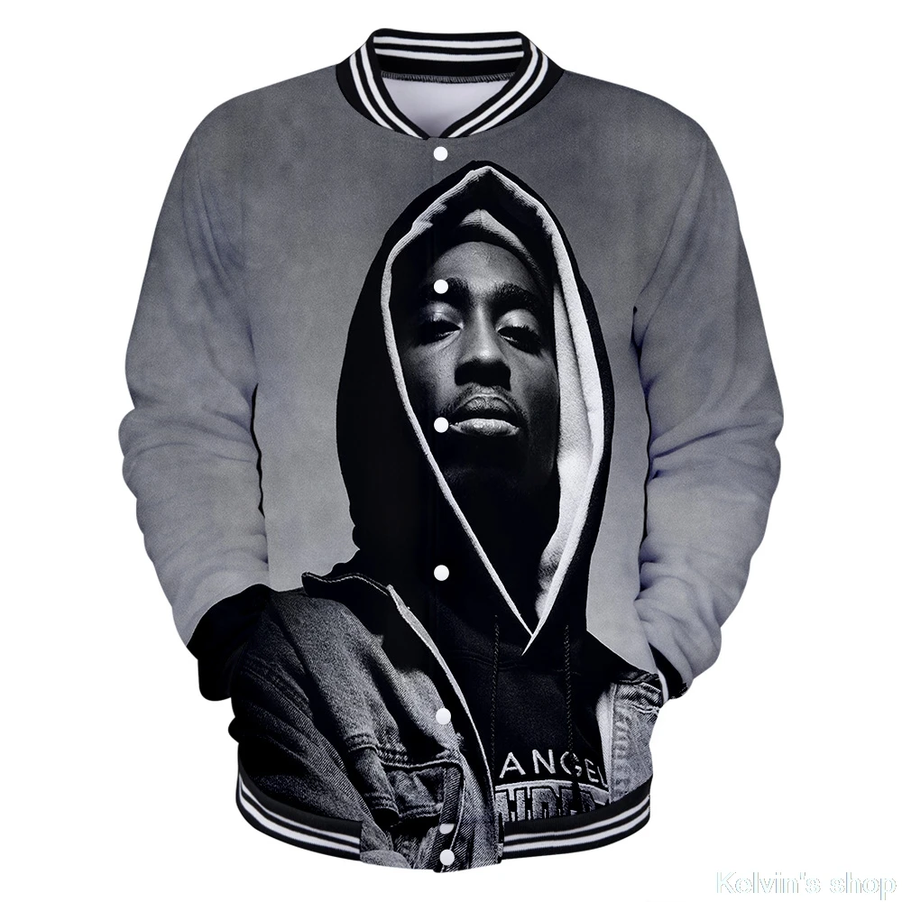 2PAC модная верхняя одежда для мальчиков длинная бейсбольная куртка с принтом