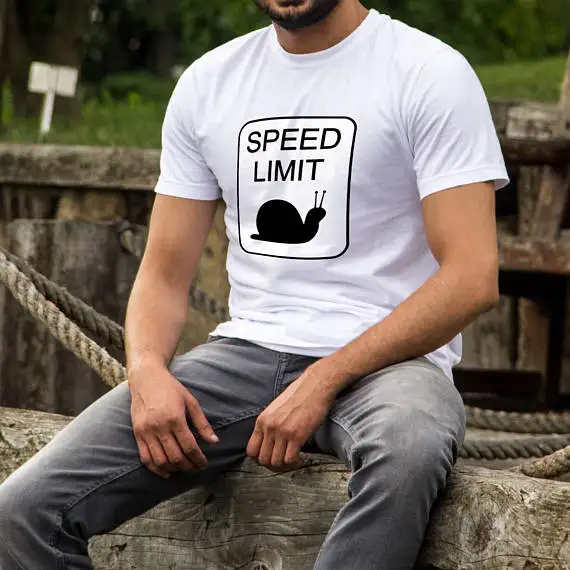Забавная рубашка с скоростью улитки Мужская футболка забавной улиткой