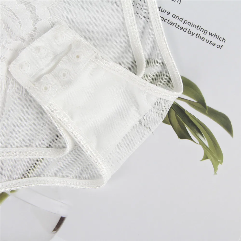 

Skinny Lace Sexy Bodysuit Strappy Mesh Body Dentelle Femme M XL Bodycon Floral Jumpsuit V Neck Women Summer Romper RW80863