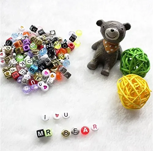1100 шт. акриловые бусины для украшений сделай сам|beads for diy|alphabet beadscube beads |