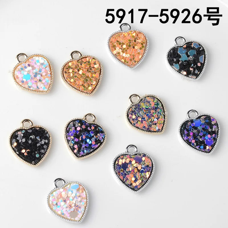 

20 шт DIY сердце блестки кулон Блестящий сплав Блестящий Шарм DIY Аксессуары для ожерелья, браслета, сережек