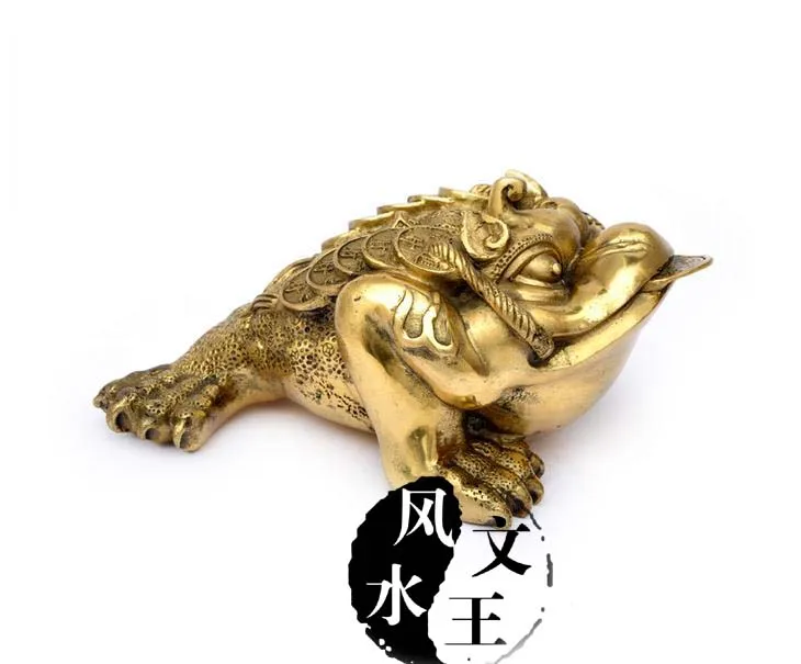 A copper ornaments crafts decoration decoration feng shui bagua toad talisman giftroomcraft Art Statue Home decoration