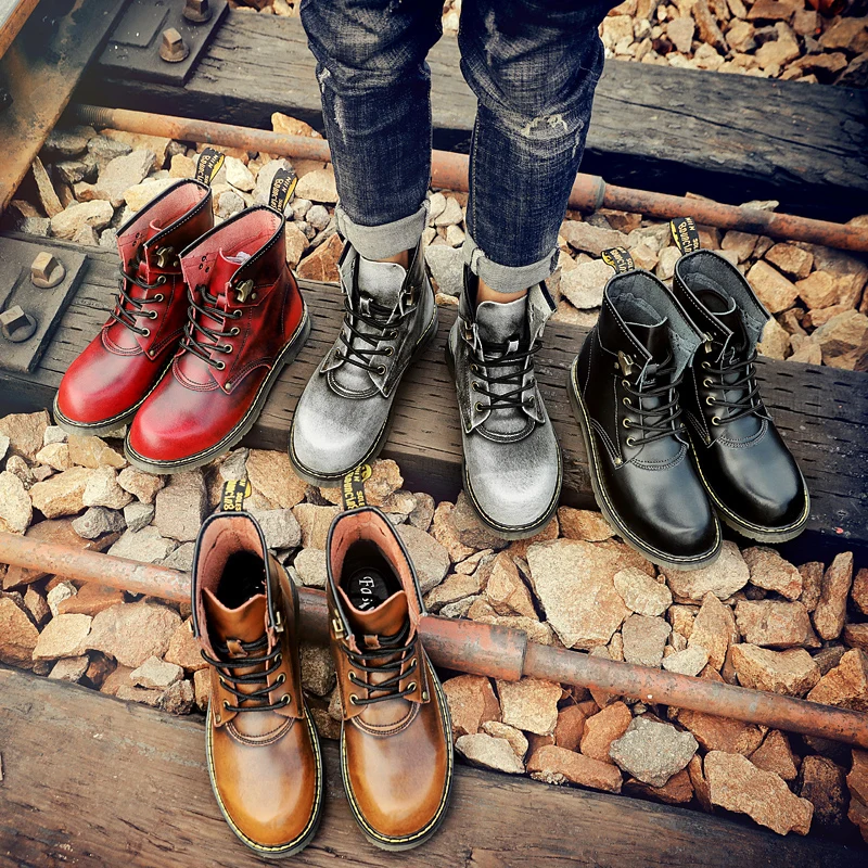 2018 мужские ботинки Martens большие размеры 38-47 мужская обувь на толстой подошве