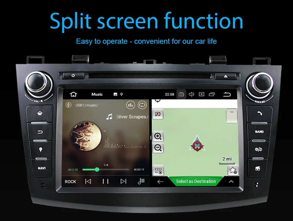 Eunavi Android 9 Car DVD for MAZDA 3 2007-2012 2 din Multimedia radio stereo player gps navigation 1024*600 HD dsp Octa core