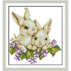 Вечная любовь два кролика китайские наборы для вышивки крестиком из экологического хлопка с печатью 11CT DIY новогодние украшения для дома
