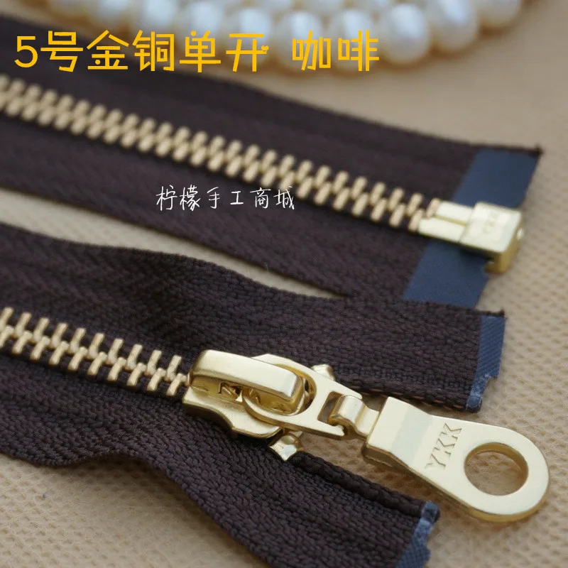 Молния YKK 5 металлическая Золотая и медная одинарная открытая молния 50-120 см