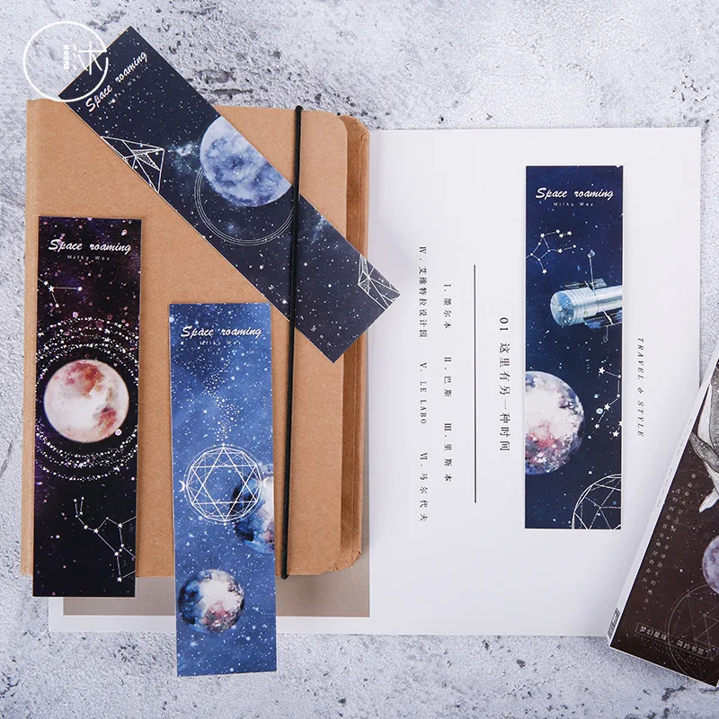 30 pcs/1 lot Roaming space Paper bookmarks for books/Share/book markers/tab books/stationery | Канцтовары для офиса и дома