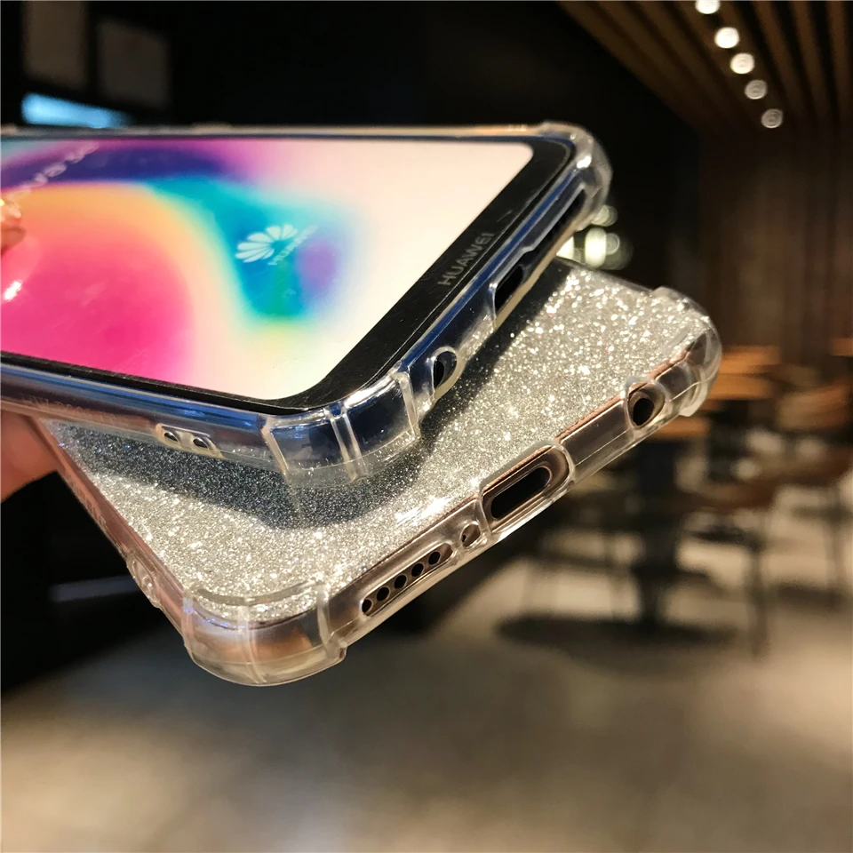 Блеск анти-шок силиконовый мягкий чехол для задней крышки huawei P20 Lite P10 Коврики 20 Pro