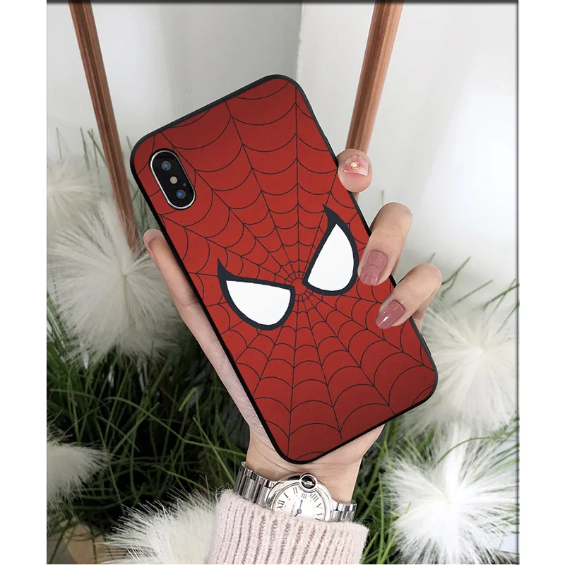 Мягкий силиконовый чехол для телефона MaiYaCa Marvel Spider Man из ТПУ черного цвета iPhone 6S