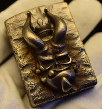 HG смотреть видео 2 цвета zpo вставить Винтаж латунь Броня ручной работы Hellboy hell King зажигалка